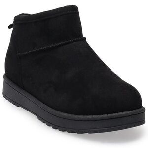 SO Black Faux Suede Ankle Boots Size 7